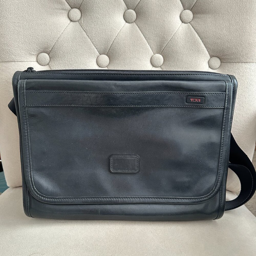 Tumi Leather Messenger/Crossbody Bag